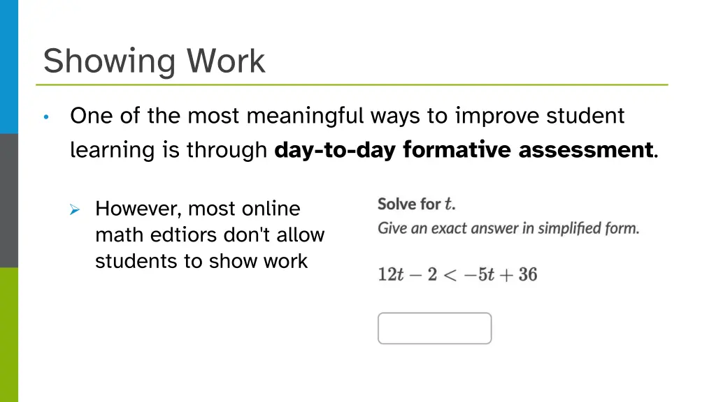 showing work