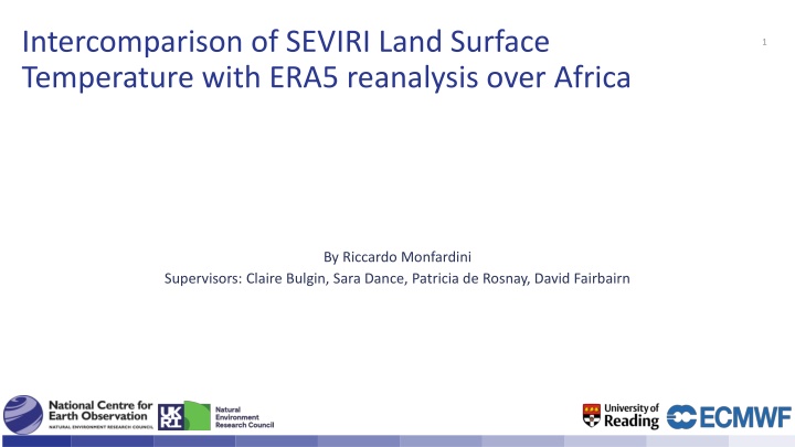 intercomparison of seviri land surface