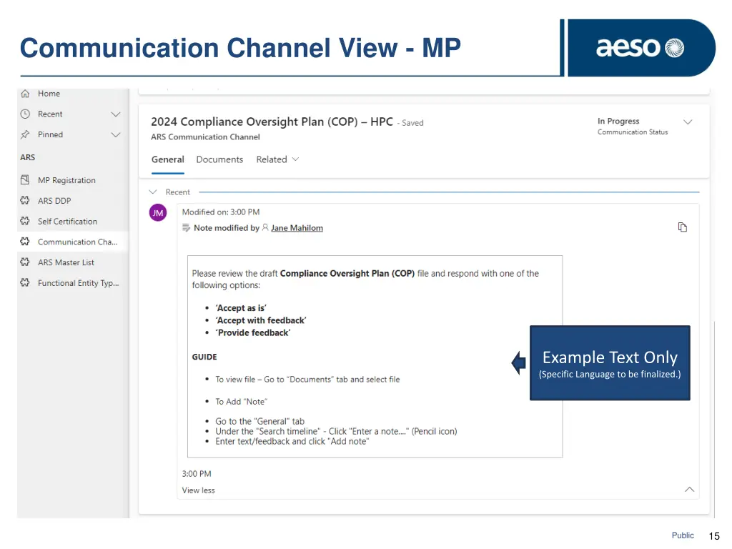 communication channel view mp