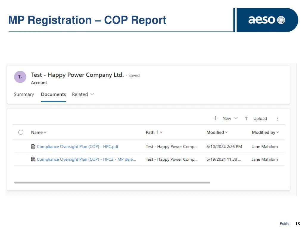 mp registration cop report