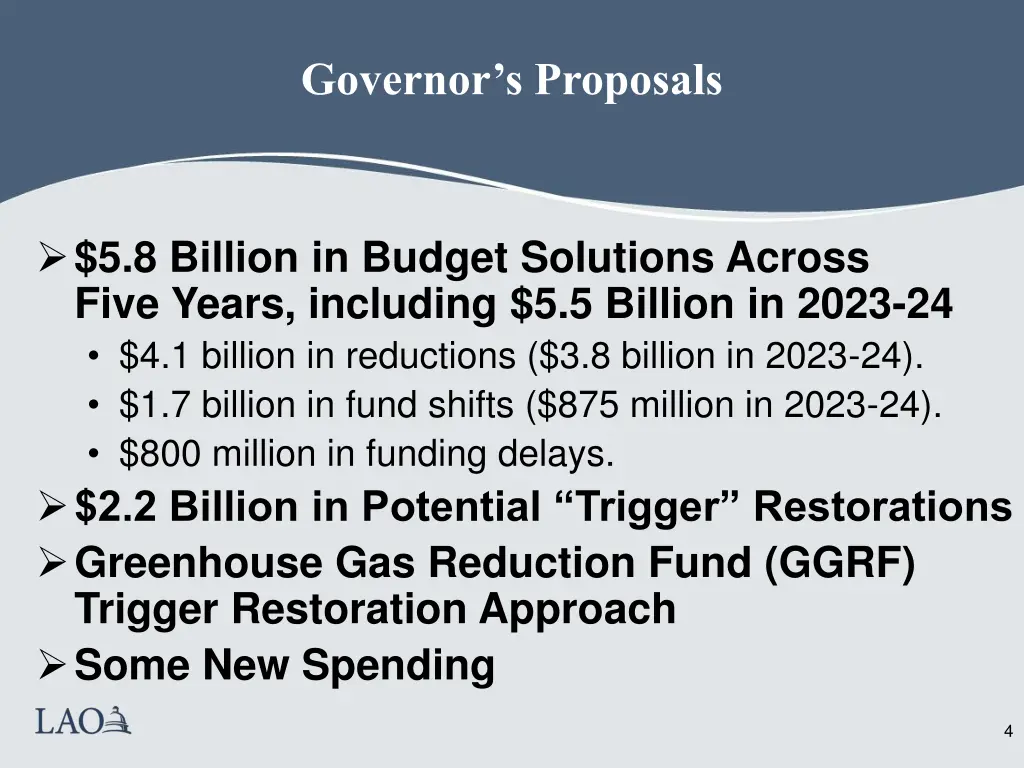governor s proposals