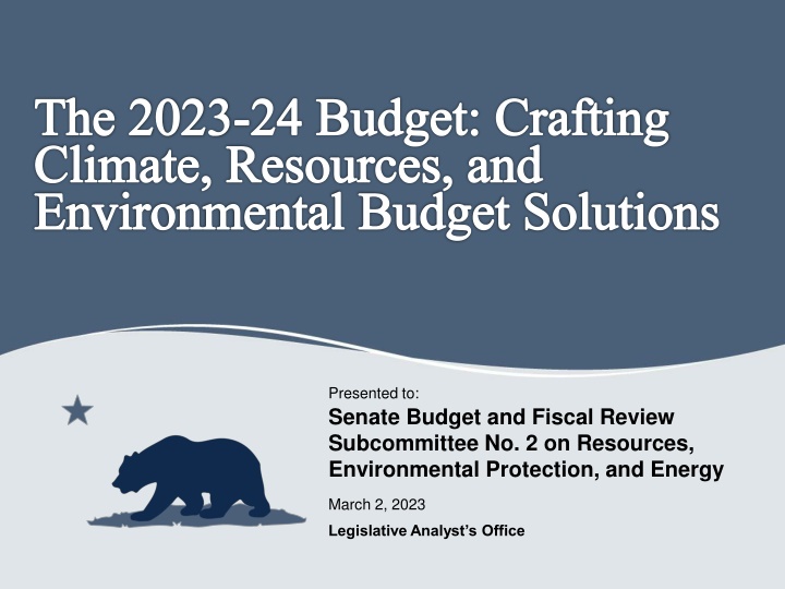 the 2023 24 budget crafting climate resources