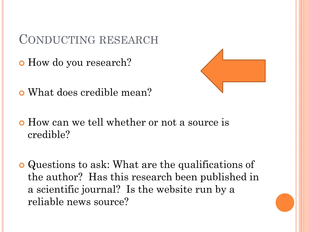 c onducting research
