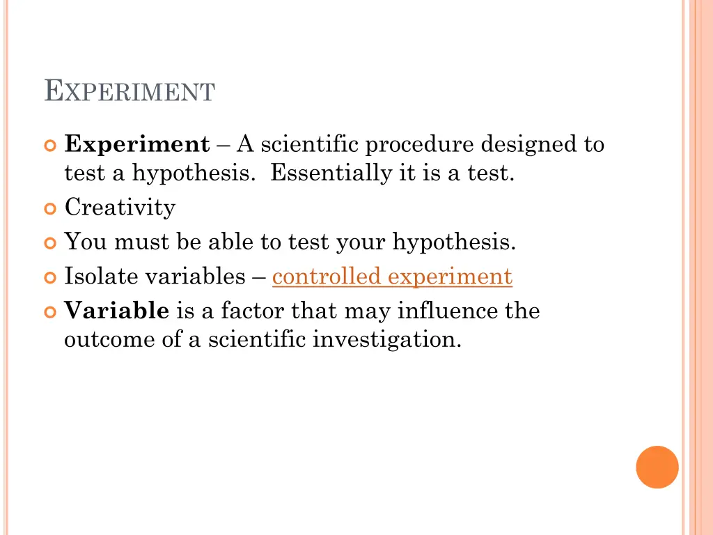 e xperiment