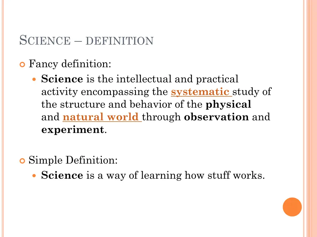 s cience definition