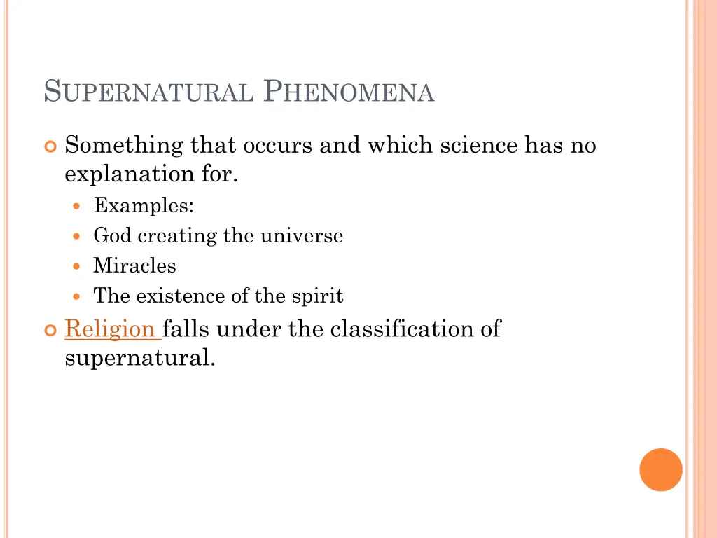 s upernatural p henomena