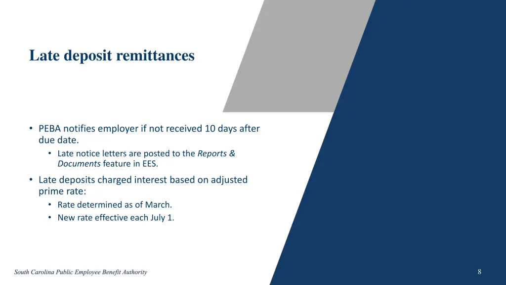 late deposit remittances