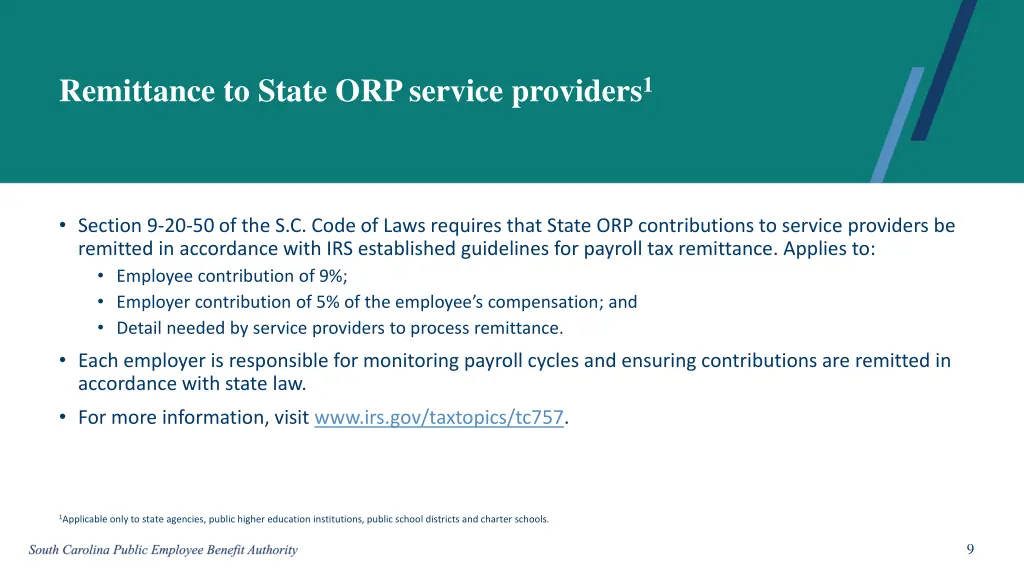 remittance to state orp service providers 1