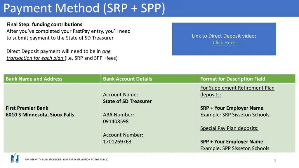 payment method srp spp