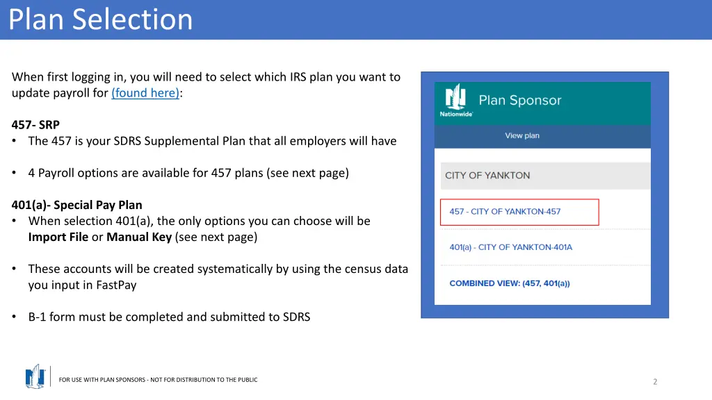 plan selection