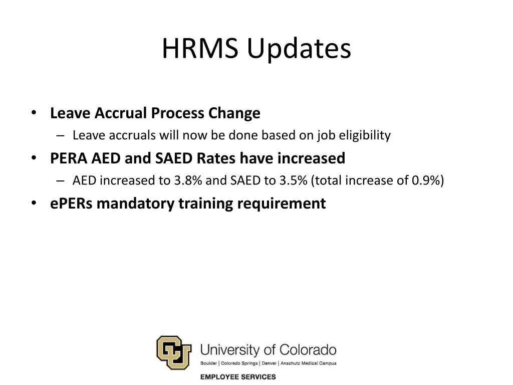 hrms updates