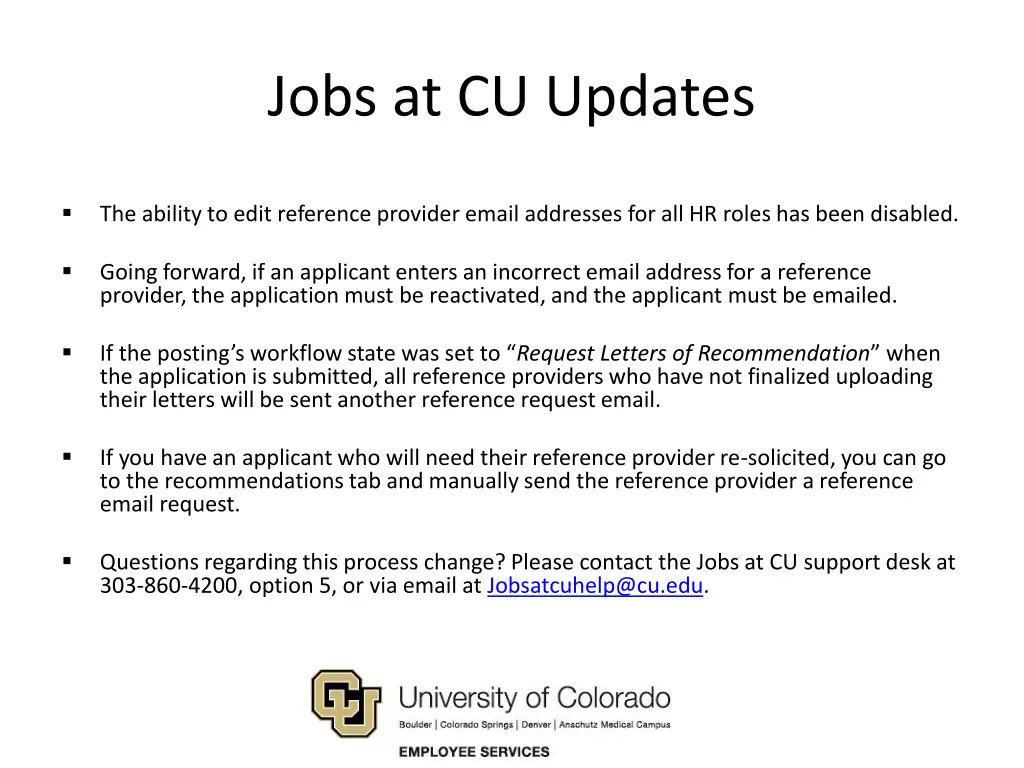 jobs at cu updates