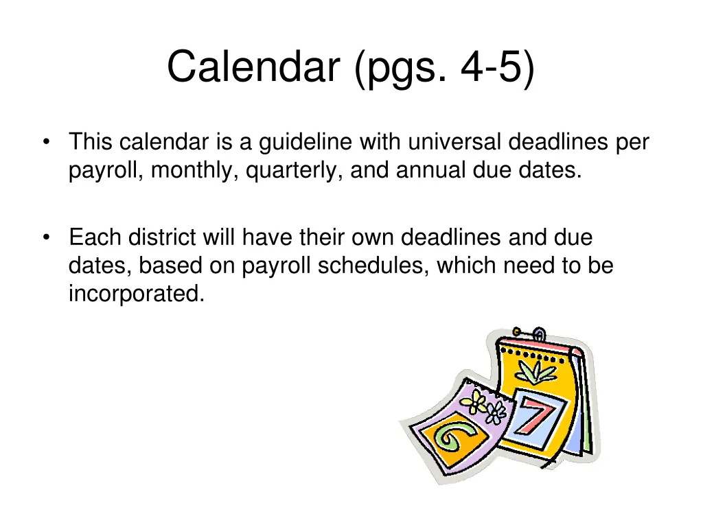 calendar pgs 4 5