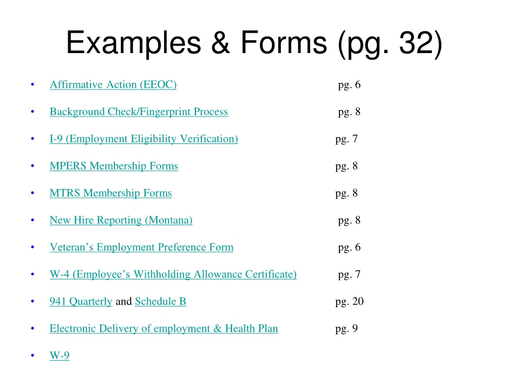 examples forms pg 32
