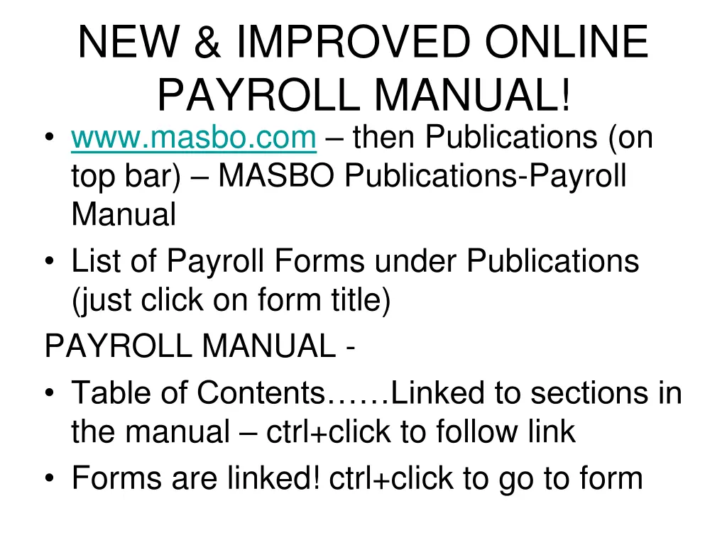 new improved online payroll manual www masbo