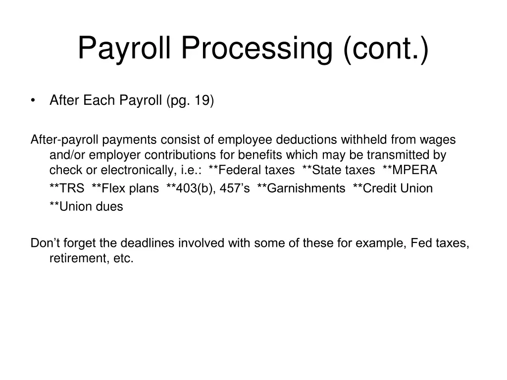 payroll processing cont