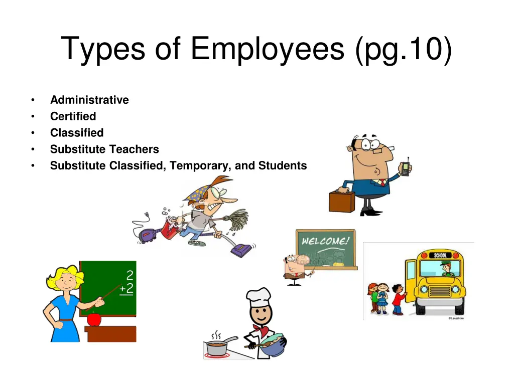 types of employees pg 10