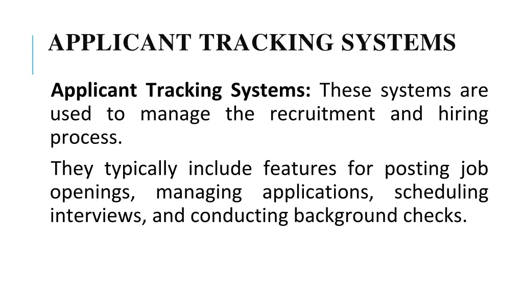 applicant tracking systems
