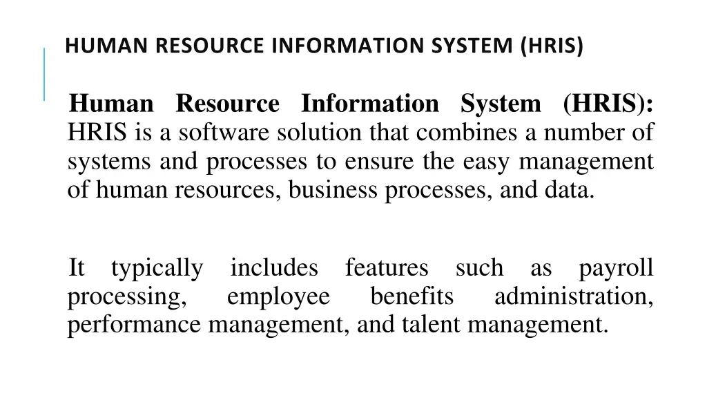 human resource information system hris