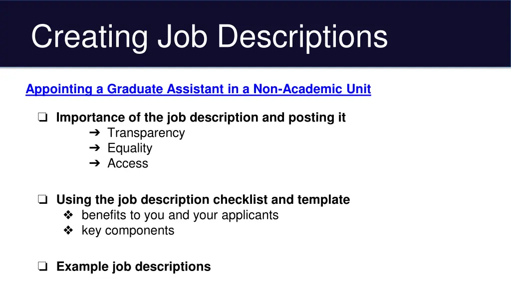 creating job descriptions