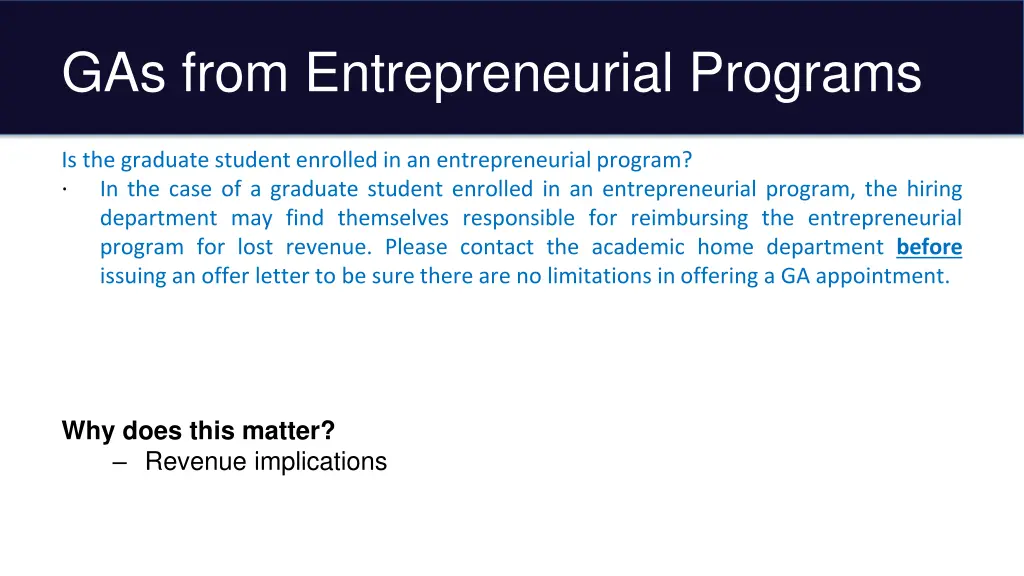gas from entrepreneurial programs