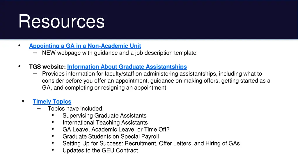 resources