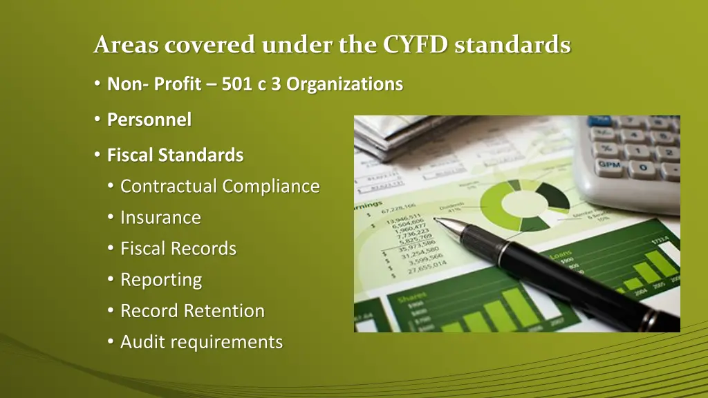 areas covered under the cyfd standards