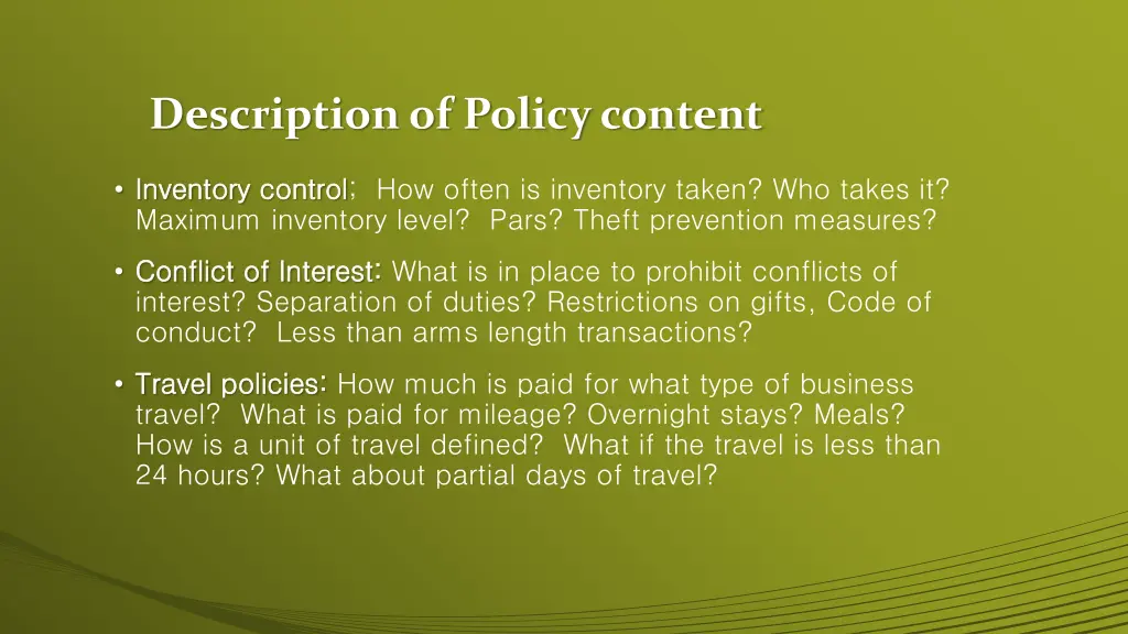 description of policy content 2