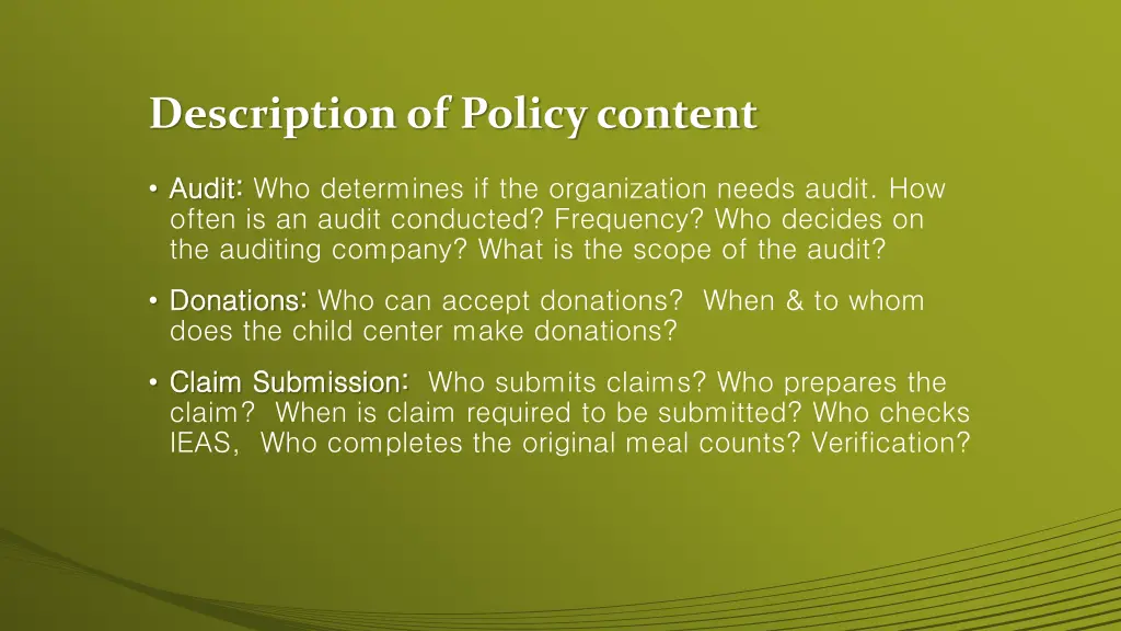 description of policy content 3