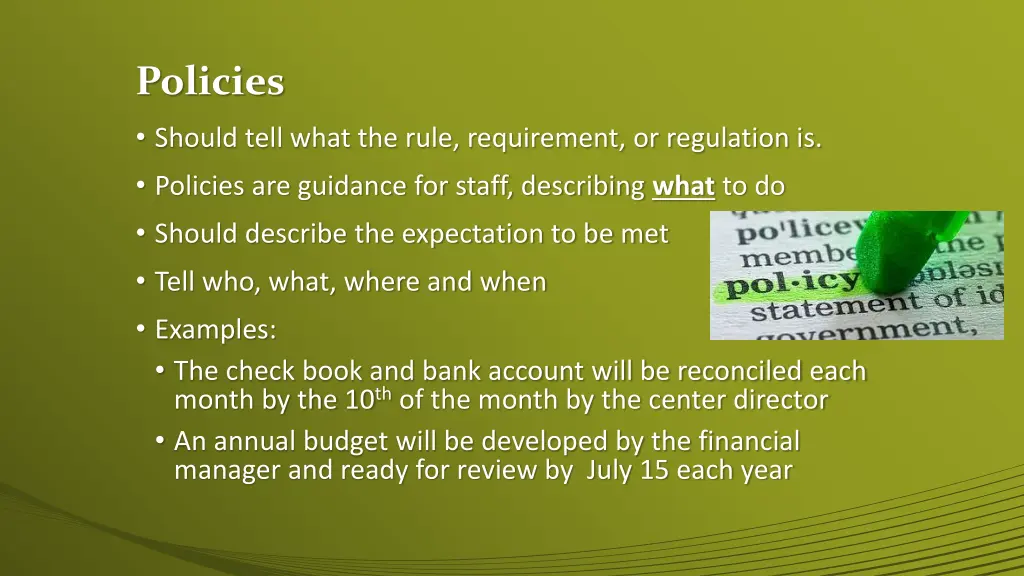 policies