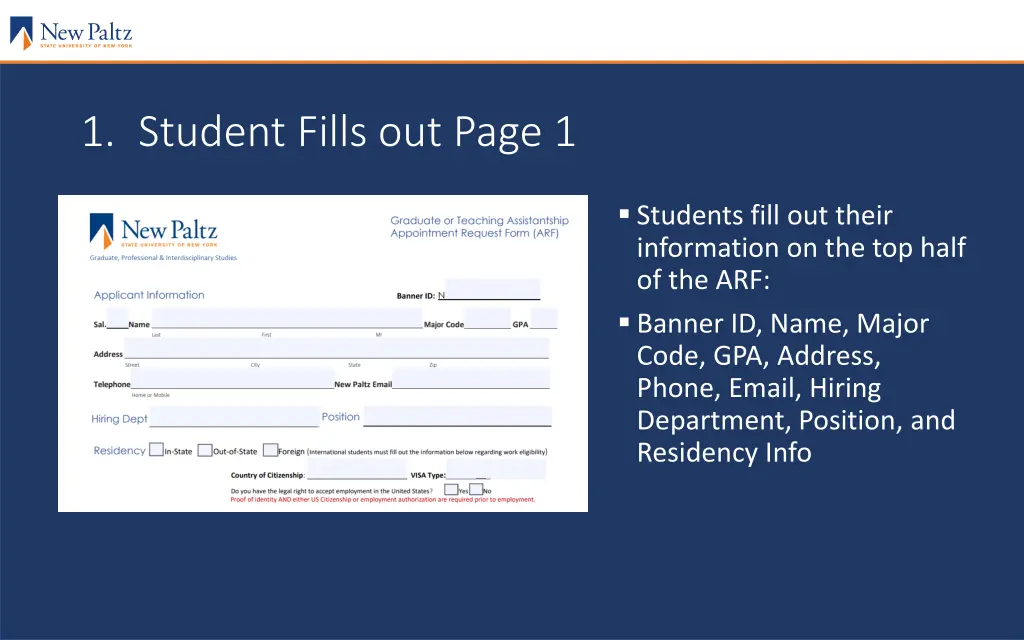 1 student fills out page 1