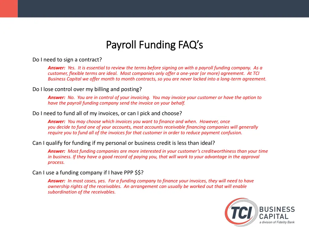 payroll funding faq s payroll funding faq s
