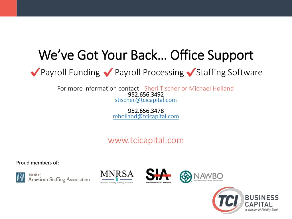 we ve got your back office support we ve got your