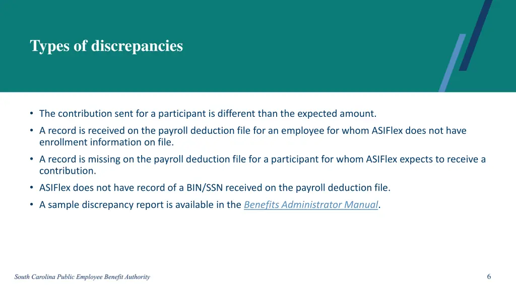 types of discrepancies