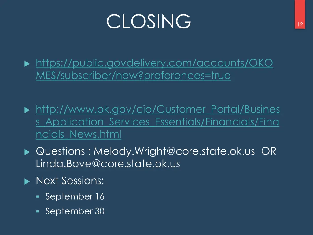 closing