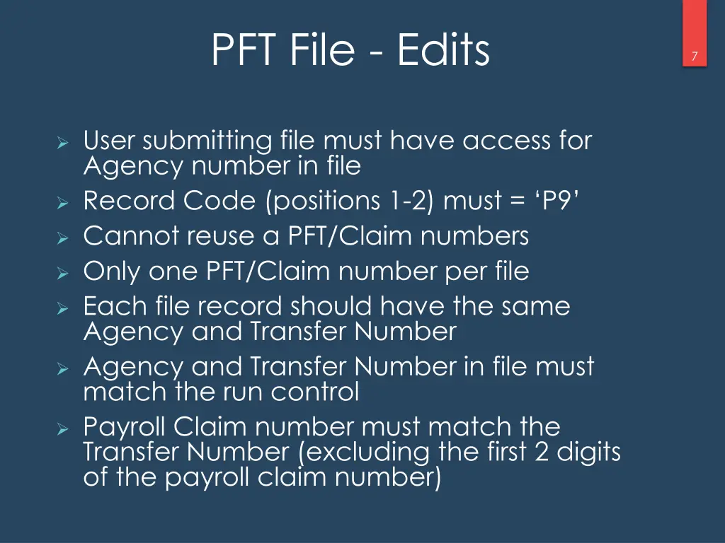 pft file edits