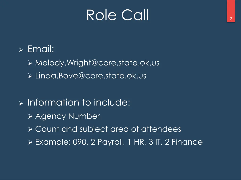 role call