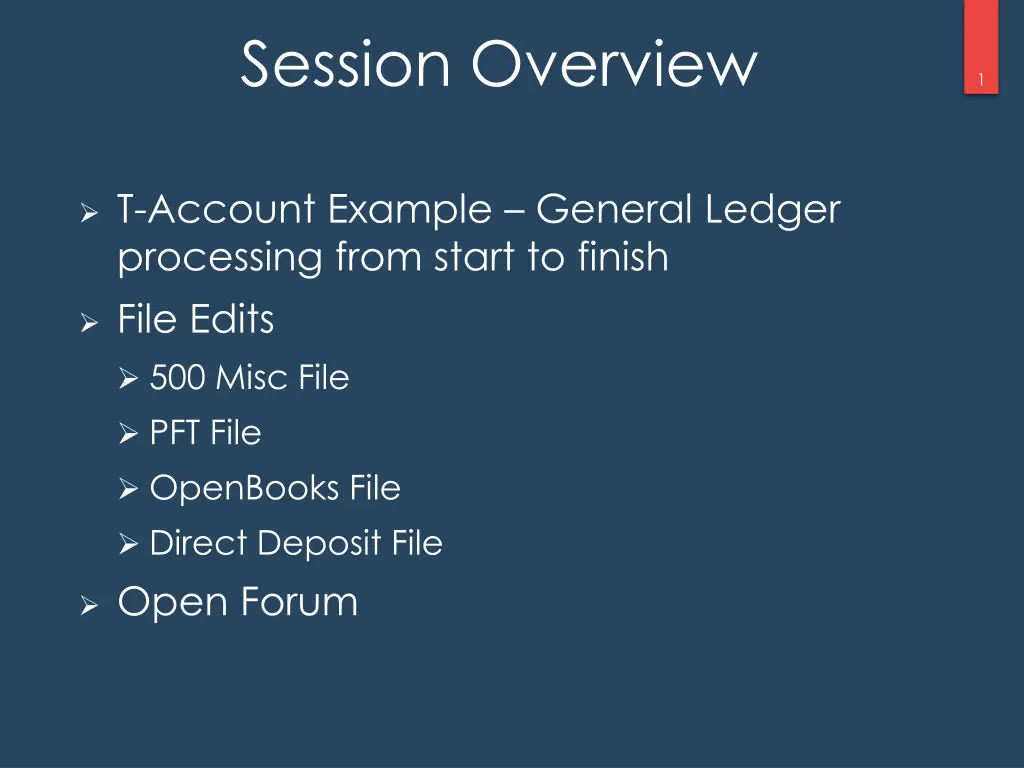 session overview