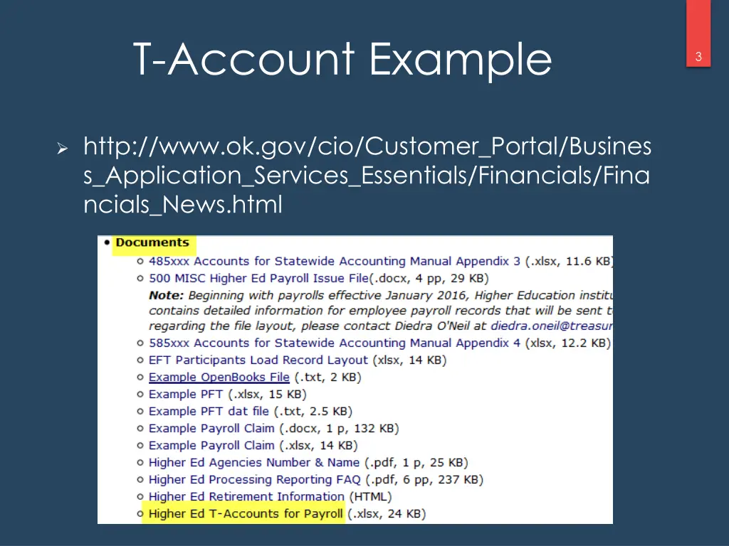 t account example