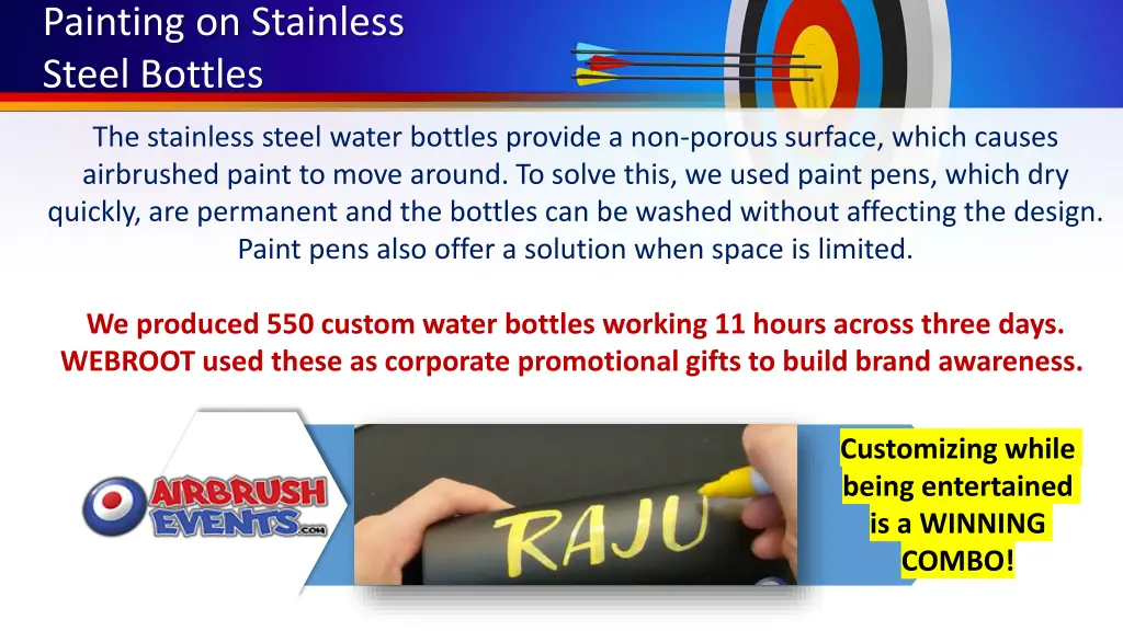 painting on stainless steel bottles
