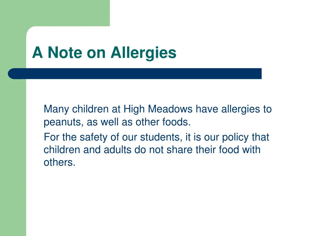 a note on allergies