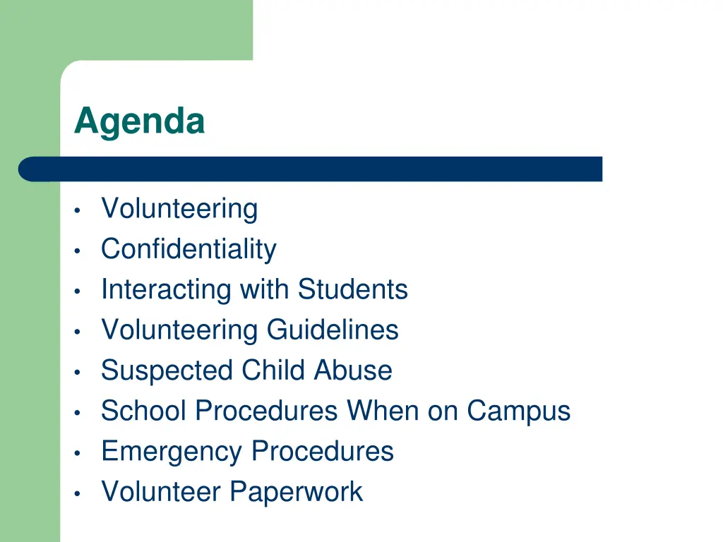 agenda