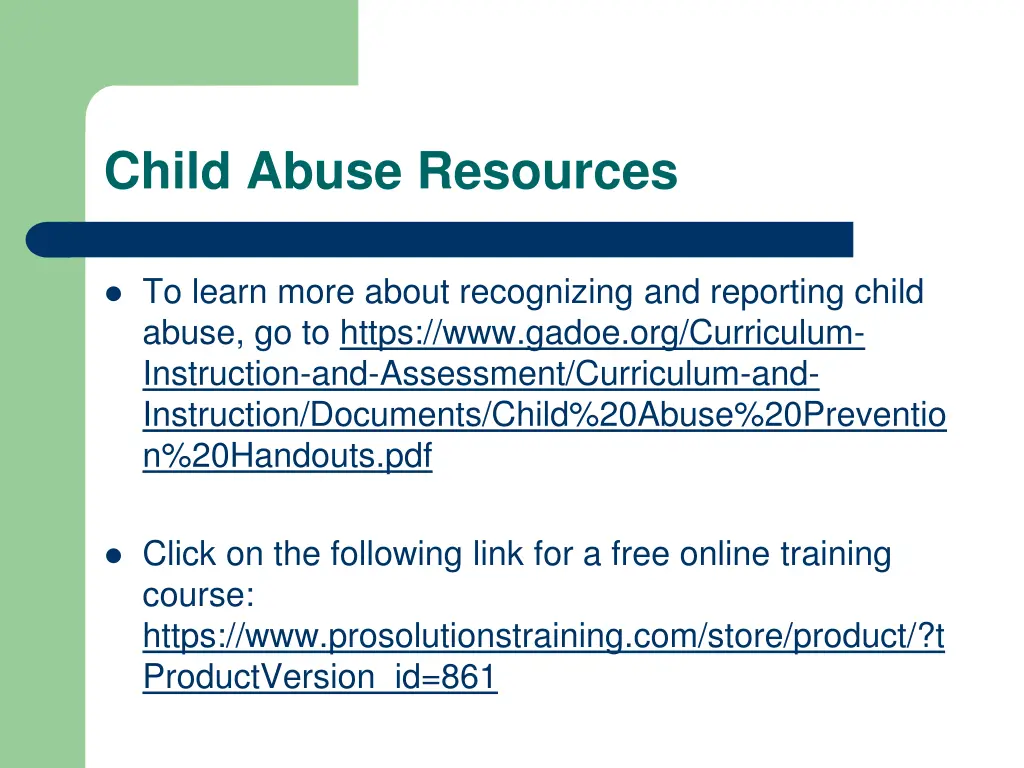 child abuse resources