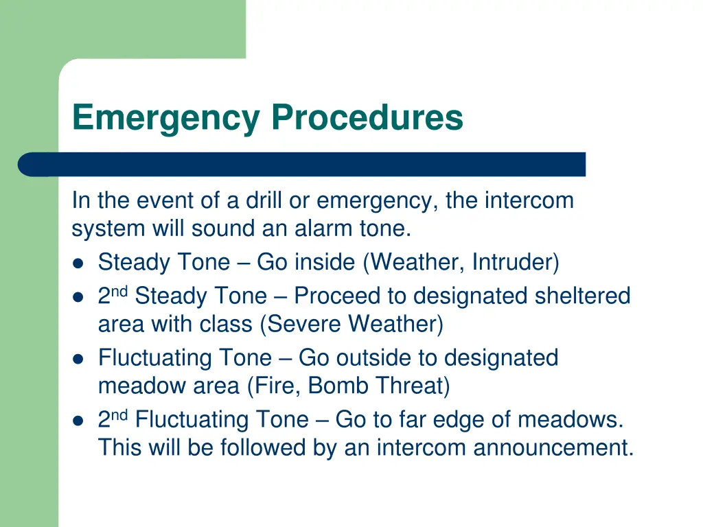 emergency procedures