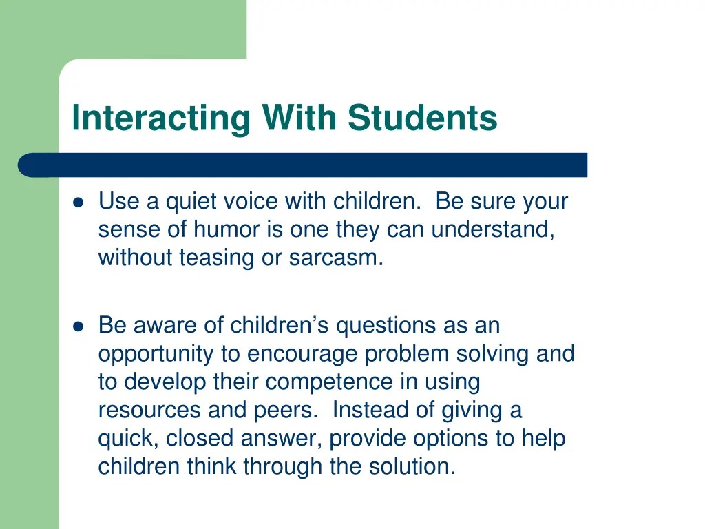 interacting with students
