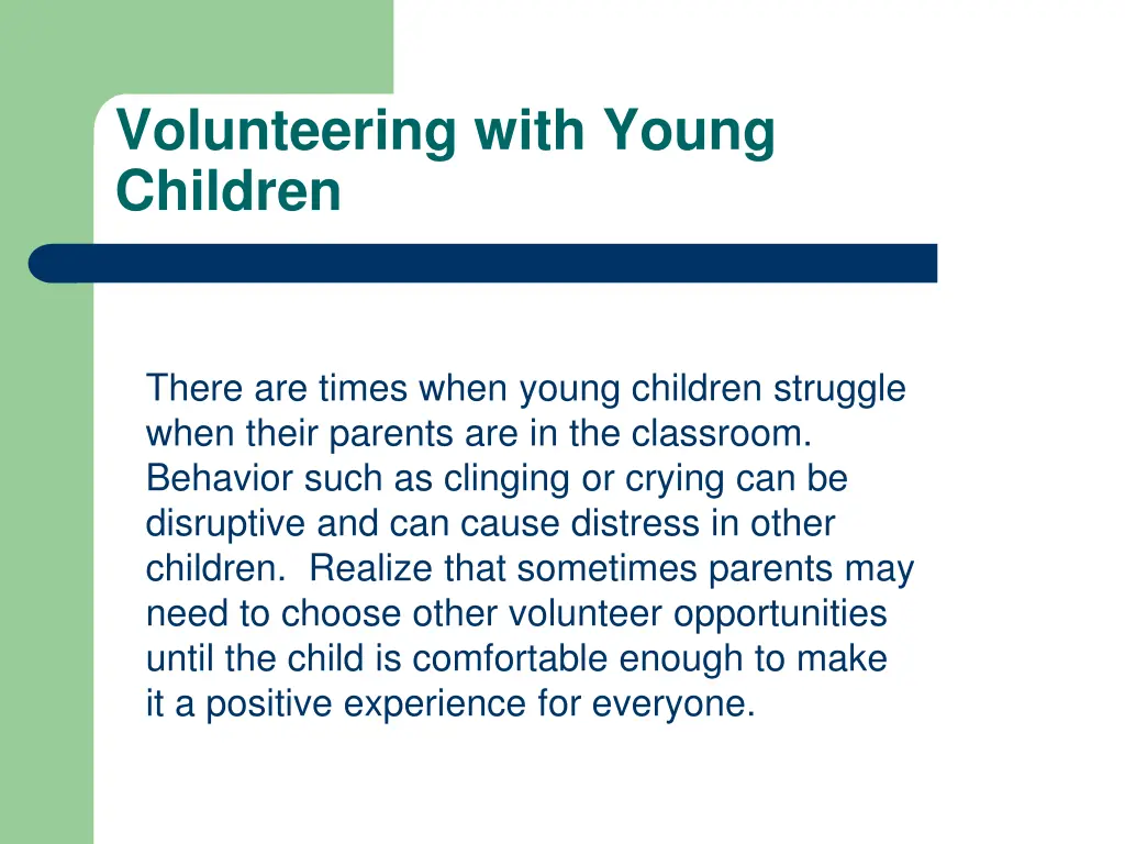 volunteering with young children