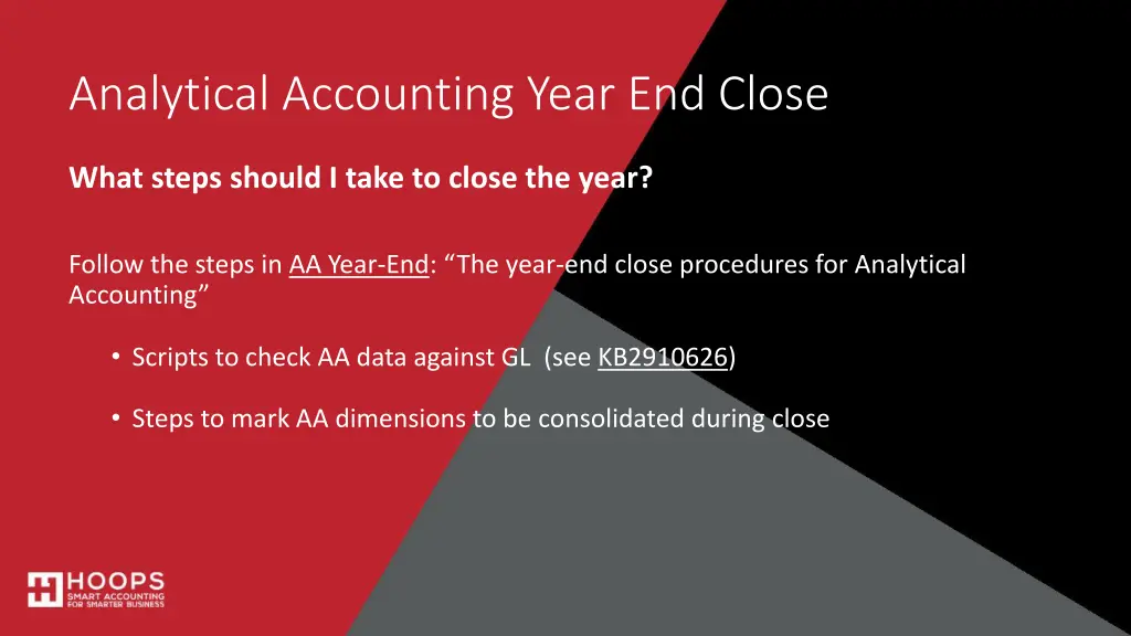 analytical accounting year end close 2