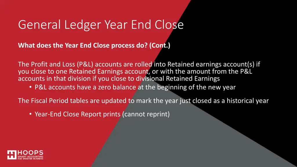 general ledger year end close 2