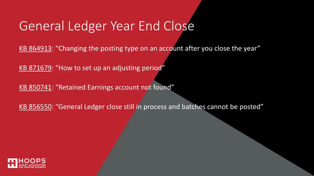 general ledger year end close 6