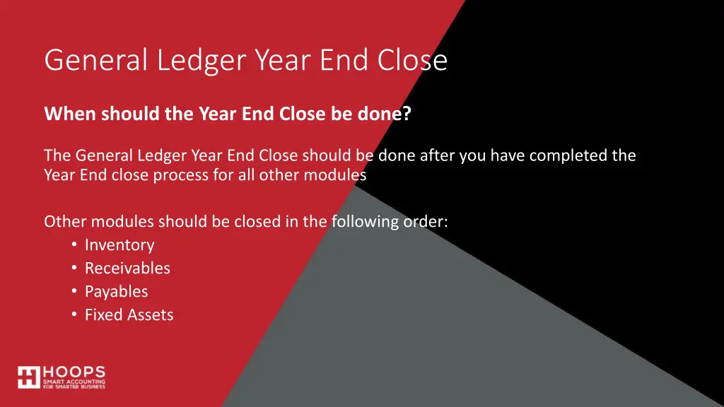 general ledger year end close
